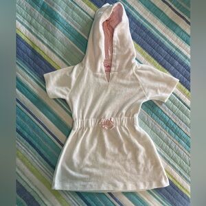 3T Girls White Rufflebutts Hooded Cover-Up